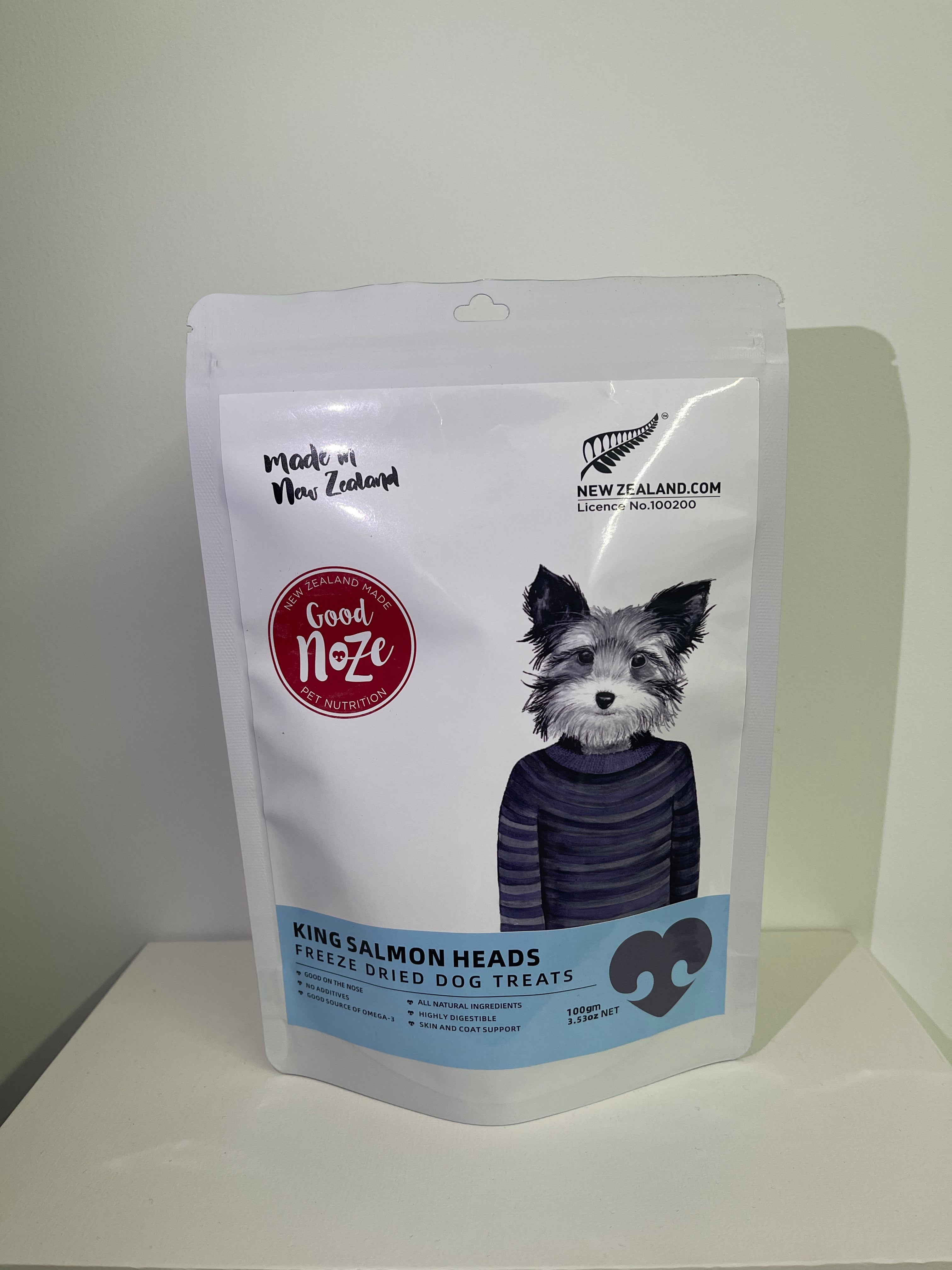 King Salmon Heads Chunks Dog Treats 100g